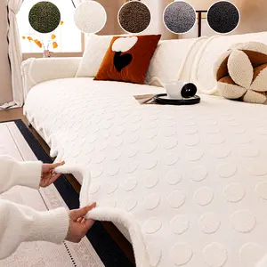 Cream Wind Shape Sofa Cushion New Autumn Winter Plush Anti-Slip Cat Scratch Universal Seat Pad, Soft Comfortable Couch Pillow