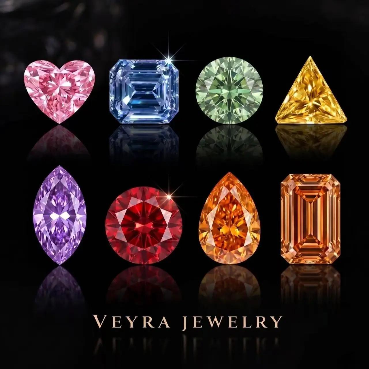 S Fancy Shape Colored Moissanite Loose Stone - VVS1 Clarity, Traceable GRA Cert., Synthetic Colored Gemstone for Jewelry Accessories, Anniversary Jewelry & Derivatives, Multiple Uses