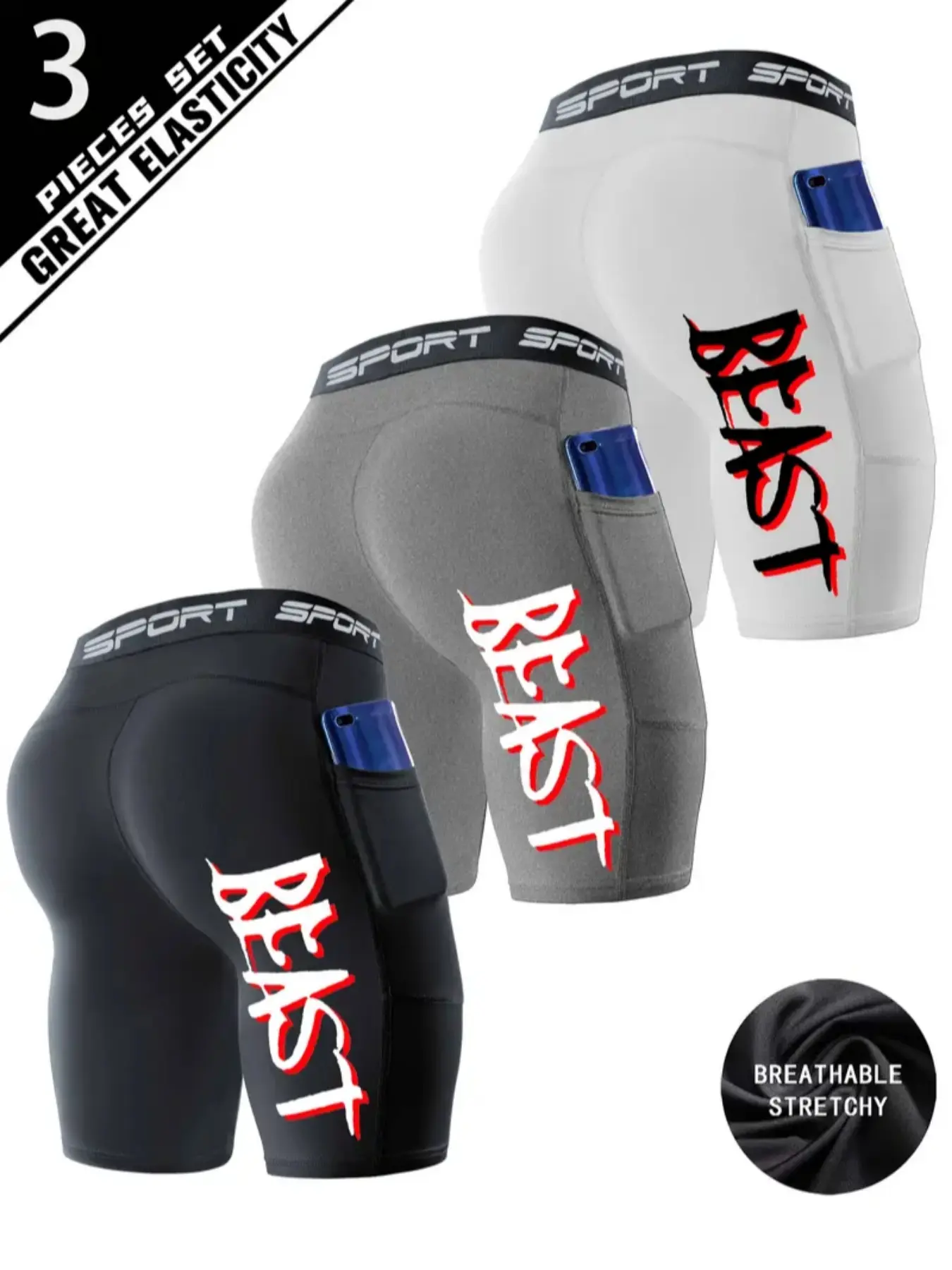 3-1black+1gray+1white