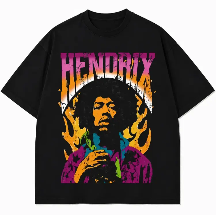 Unisex Jimi Hendrix t shirtsvintage - BoldPrint, Loose Fit,  CasualStreetwear, Rock Style, American StreetFashion T shirt Fathers Day GiftsOversized Thick tik tok shop patterned T-campingessentials