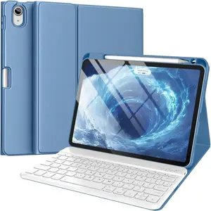 Keyboard Case for iPad Air 11-inch Case with Keyboard (M3/M2, 2025/2024) & Air 5th/4th Generation 10.9'' - Detachable , Thin & Light Cover with Pencil Holder for iPad Air 11-inch, Blue