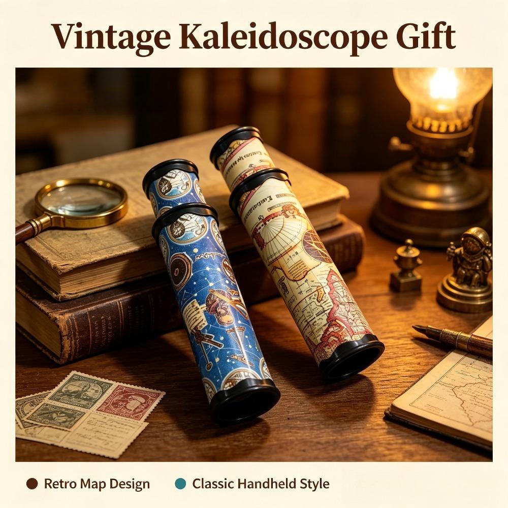 1pc Classic Retro World Map Handheld Rotating Kaleidoscope Toy - Puzzle Sensory Learning Toy, Stress Relief Gift for Kids, Novelty Birthday Party Present 1pc Classic Retro World Map Handheld Rotating Kaleidoscope Toy - Puzzle Sensory Learning Toy, Stress Relief Gift for Kids, Novelty Birthday Party Present