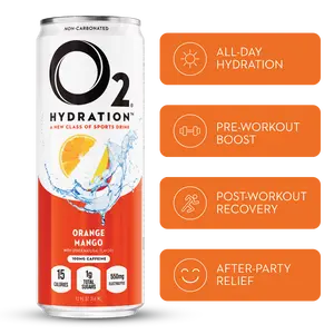 O2 Hydration Drink with Orange Mango flavor