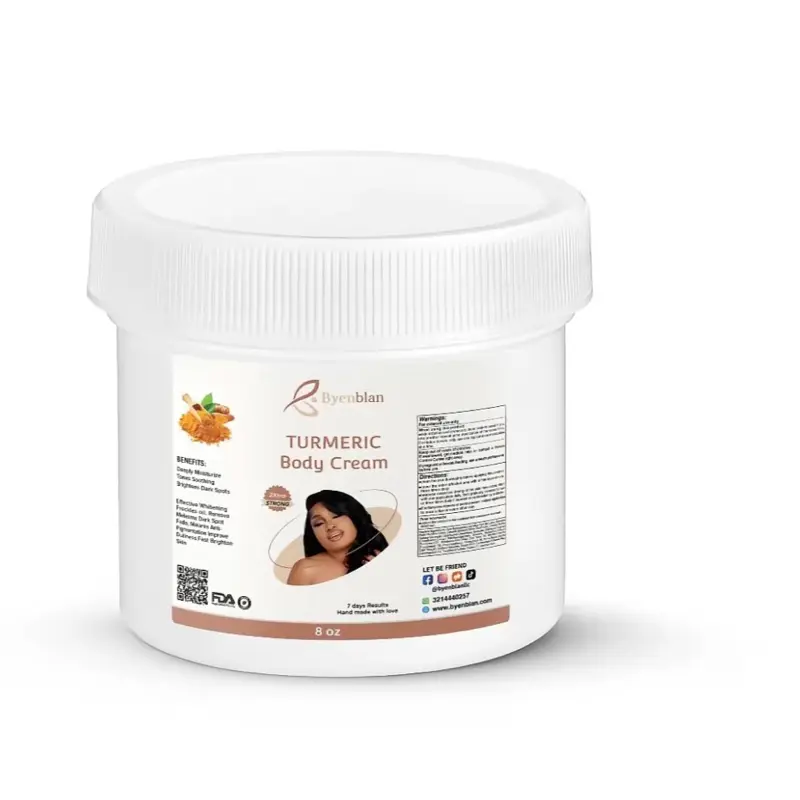 Byenblan Brightening Turmeric Body Cream - 8oz Natural Blend Body Care Moisturizer for Dry, Normal Skin