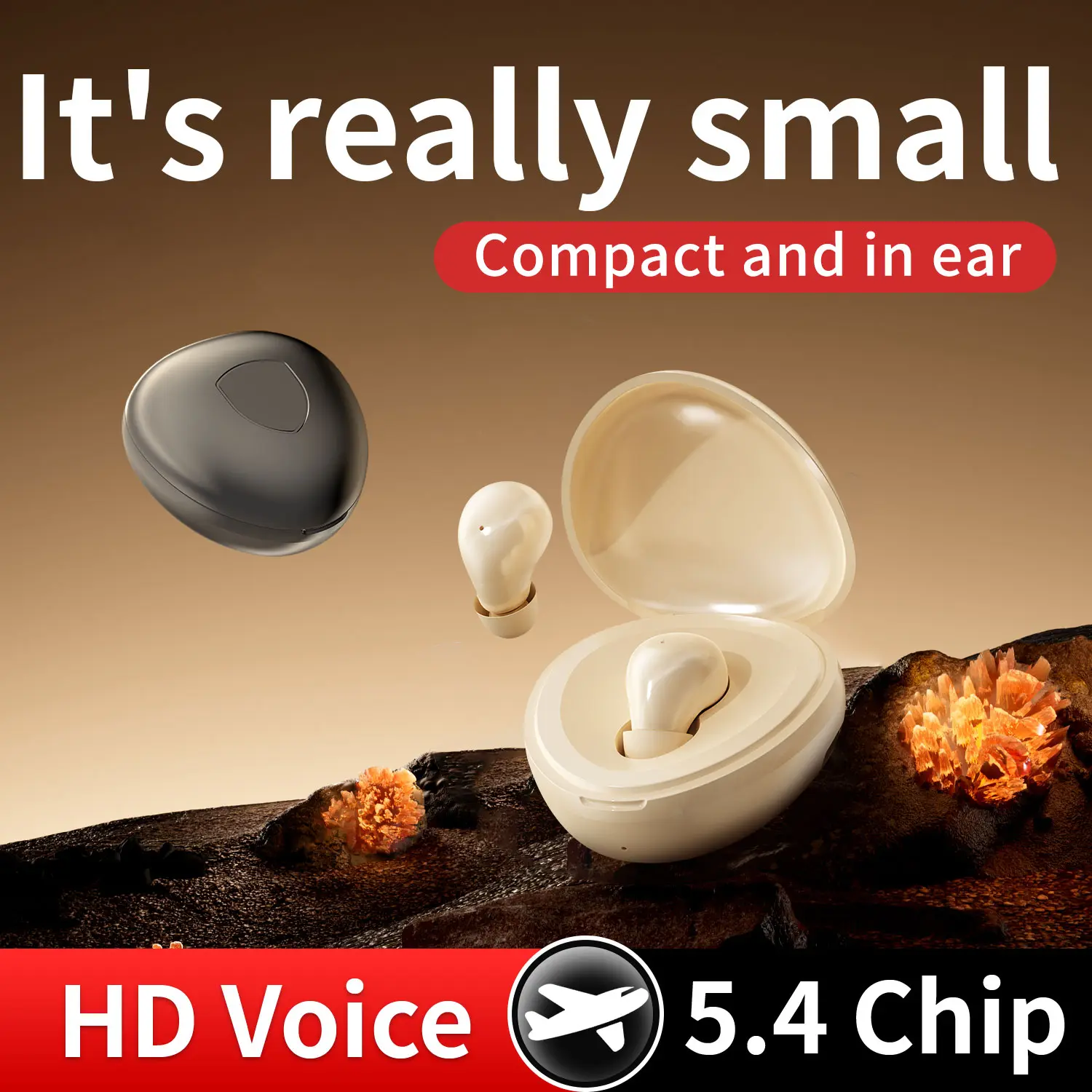 Wireless Mini Earbuds Bluetooth 5.4 in Ear Light-Weight Headphones, Touch Screen Stereo Earphones, IP7 Waterproof for Sport Walk Anc Noise Cancelling Audio