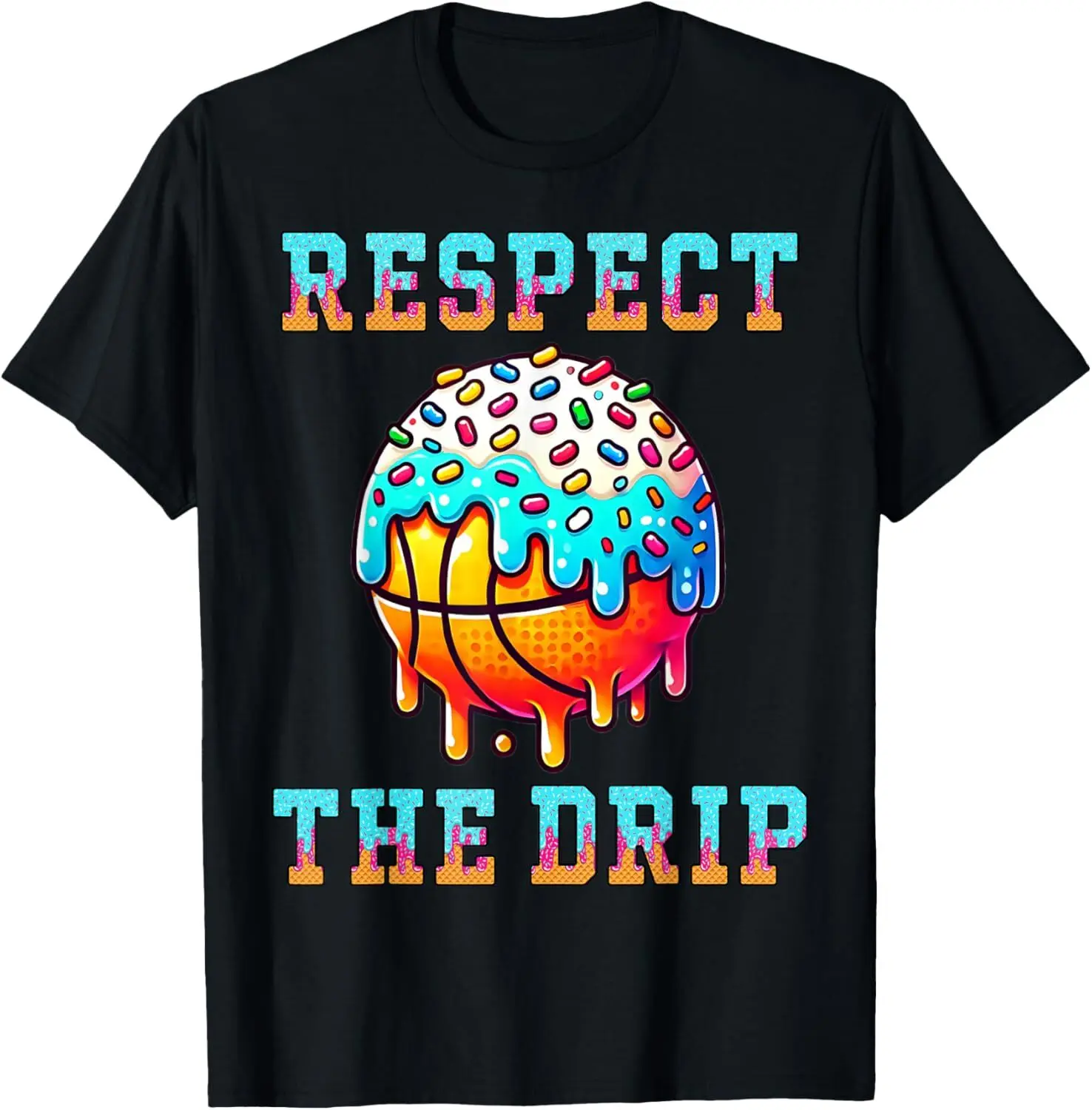 Respect The Drip Basketball Drip Shirt Boys Basketball Stuff T-Shirt Kids graphic tee