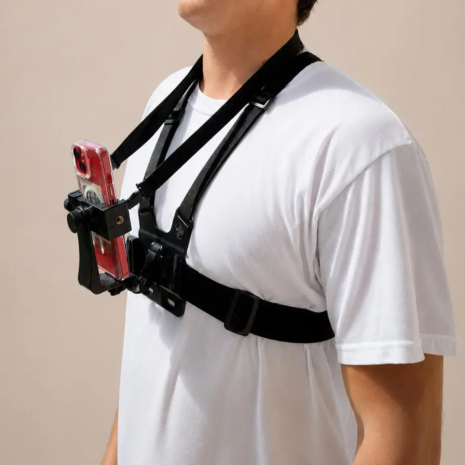 [HiddenSupply] Upgraded Anti-Flop POV Chest Mount for Phone & GoPro Cellphone Adjustable Camera Plastic