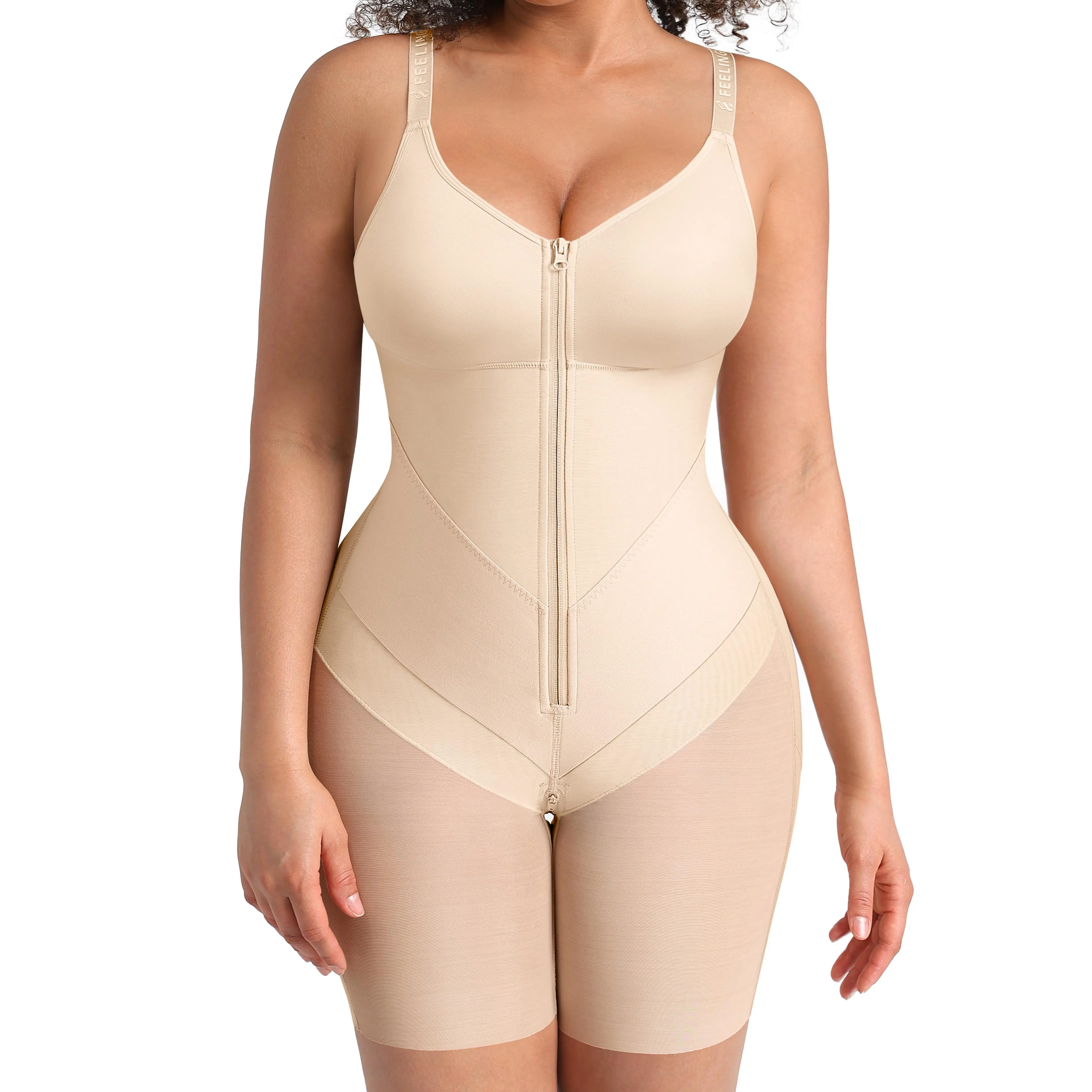 FeelinGirl #Live1 FeelVibe New Fajas Colombianas, Women Full Body Shapewear, Zipper Front Butt Lifter Slim Body Shaper, Mother’s Day Daily Wear