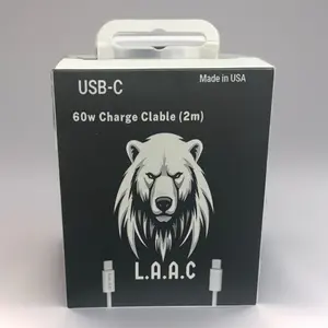 Cable de carga  rápida L.A.A.C  de 60 W  tipo C compatible con Android ,Apple ,tablet. Cable de transferencia de datos de 480mbps y una longitud de 2metros  Fabricado con una chaqueta trenzada en nailon ofrece mayor fortaleza y resistencia a partiduras