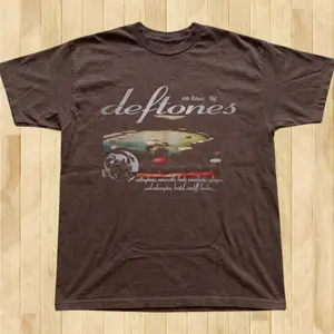 Y2K Grunge Deftones On Tour 98 Band Graphic Tee Brown Unisex