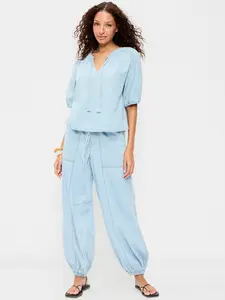 Old Navy Women's Mid-Rise Pull-On Utility Harem Jeans