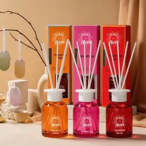 SOLO EN IBIZA Glass Diffuser Bottles- Includes Diffuser Sticks, Fragrance Oil, and Glass Bottle,With 3 Different Scents,Luxury Scented Room Freshener - 4 fl oz/bottle