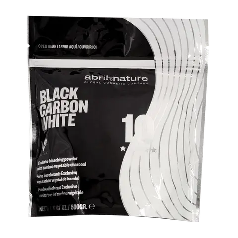 Abril et Nature Vegan Bamboo Vegetable Charcoal Hair Color Bleaching Powder - 9-Level Chemical-Free Color Remover, 500g Carbon Black Haircare Decolorant with Cyamopsis Tetragonoloba Gum for Natural/Dyed Hair