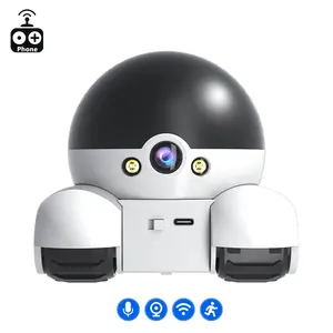 HD Intelligent Dual Camera Pet Automatic Tracking Monitoring Head, Mobile Phone Remote Control Voice Intercom Movable Monitoring Robot, Home Elderly Companion Remote Camera