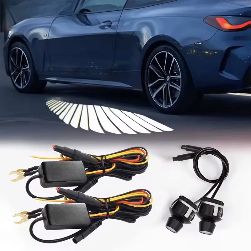 Side Rearview Mirror Welcome Light, Angel Wing LED Projector, 3D Ultra High Definition Projection, Suitable For Sedans, SUVs, Commercial Vehicles, Car Ambient Lighting, Car Decorative Light, Auto Decorative Light