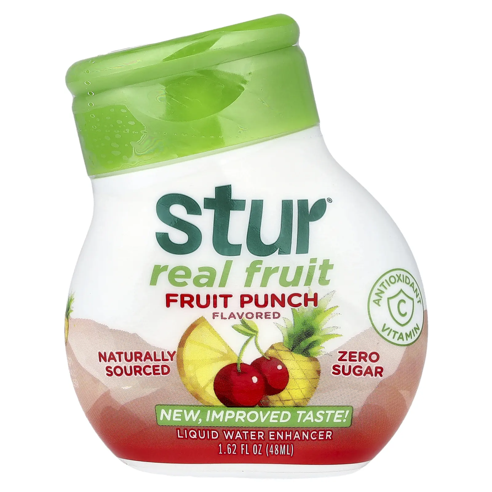 Stur Real Fruit, Liquid Water Enhancer, Fruit Punch, 1.62 fl oz (48 ml)