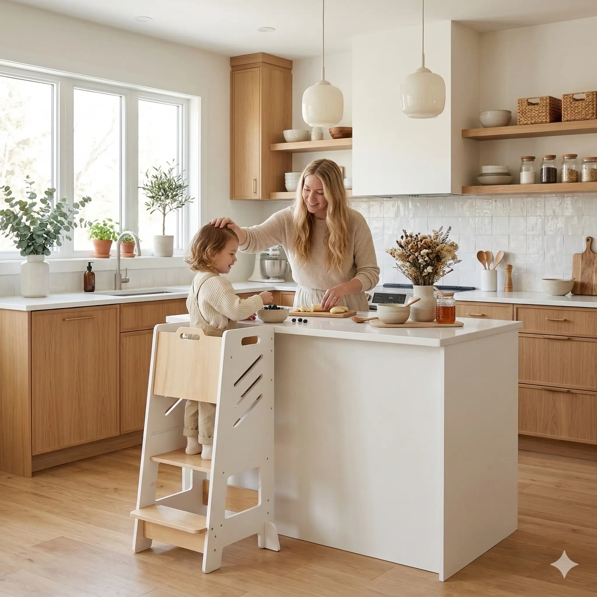 Montessori Toddler Tower (White) - 3-Level Adjustable Kids Step Stool, Perfect Island Counter Height Kitchen Helper summergarden, Kitchen Decor Ideas, Small Kitchen Organization Kitchenware Essentials Kitchen Design Kitchen Accessories