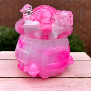 Pink & White Gummy Bear Mushroom Jar - Vanity Decor makeup