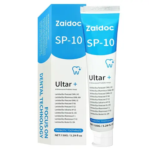 Amococo Probiotic Toothpaste - Gentle Mint Fluoride-Free Natural Formula with Water, Contains Neither Harmful Additives, 24 Months Shelf Life, Cleansing, Brightening, Helps Reduce Tooth Stains Daily, Fresh Breath, Daily Oral Care for Healthy Teeth & Gums