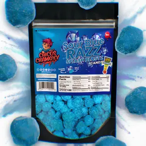 Sour Blue Razz Viral Gushers Splash Blastz 6Oz's Of Candy (No Chamoy Included) - Chicos Chamoyy - Fruity Snack Sweet Sour Variety Gummy Sour Gummies Bonbon Tangy Bite