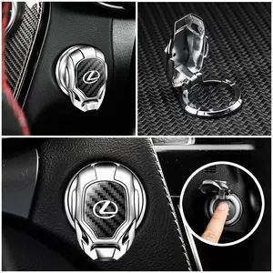 Lexus Car Interior Engine Start Button Protective Cover, Car Engine Start Button Cap, Engine Start/Stop Switch Decorative Button Cover, Flip-Open Automotive Style Design.
