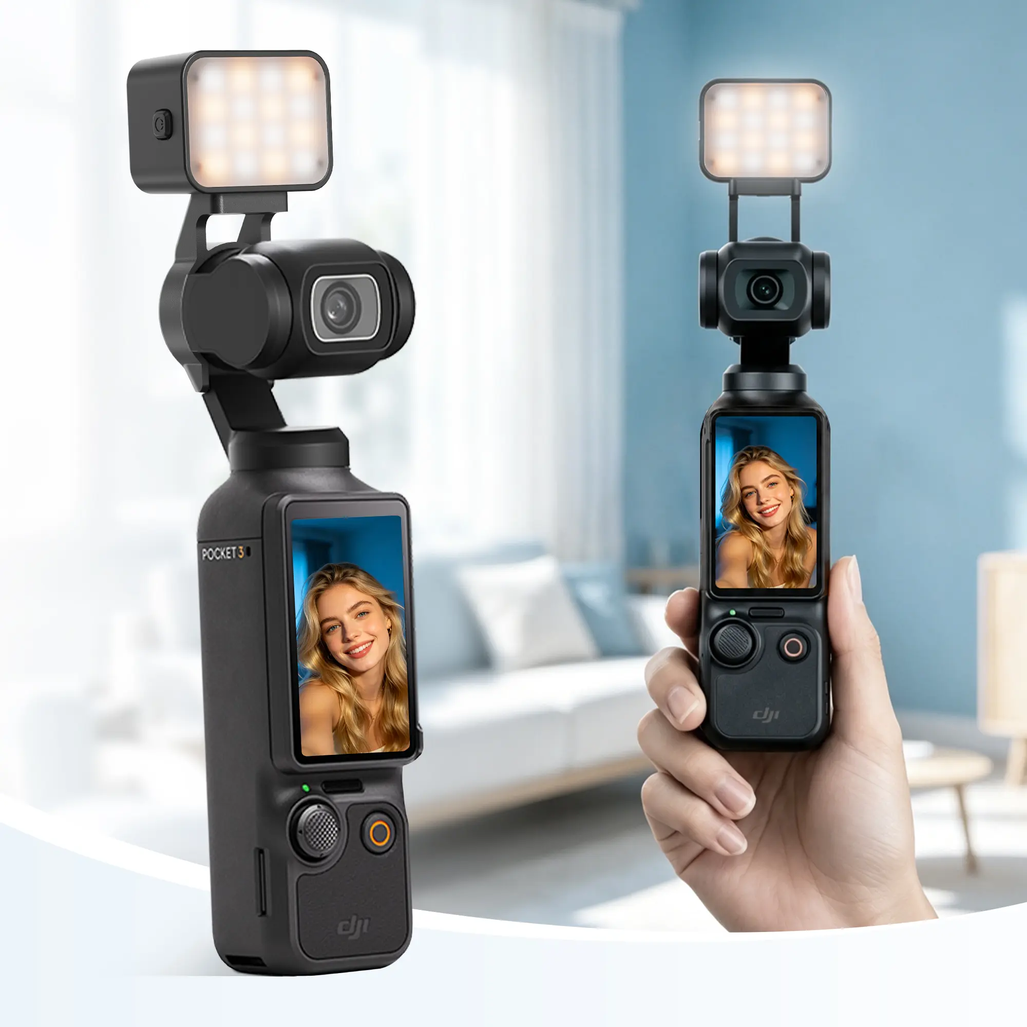 LEEKAI Magnetic Auxiliary Light PL15 for DJI Osmo Pocket 3 & Xtra Muse, Mini LED Fill Light Attachment, CRI95+ High Color Accuracy Vlog Selfie Video Light with 500mAh Battery, Compatible with Action Camera