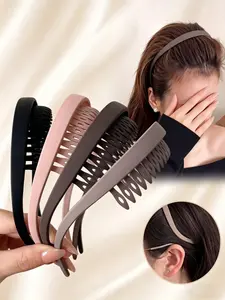 4pcs Matte Textured Anti-Slip Hair Bands for Women Simple High-End Versatile Daily Use Ideal for Washing Makeup Commute and Loose Hair Management
