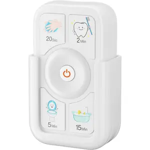 Timer for Kids Brushing 2 Minutes Teeth Brush 20 Seconds Hand Washing 5 Min Toilet 15 Min Shower Time Management Tool for Children White Gifts for Kids
