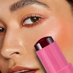 3-in-1 Matte Blush Stick Lip Cheek Tint for Lip and Cheek Color Correcting Brightening Finish Long-Lasting Waterproof Makeup Sticks Cosmetics Products Suitable for Halloween Christmas