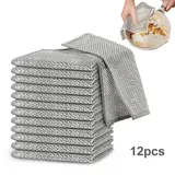 12-Count Non-Scratch Mesh Wire Dishcloths, Durable Double-Sided 2-Layer Kitchen Cleaning Cloths with Lanyard Included, Absorbent Multipurpose Metal Scrubbers for Wet & Dry Cleaning,techvibes