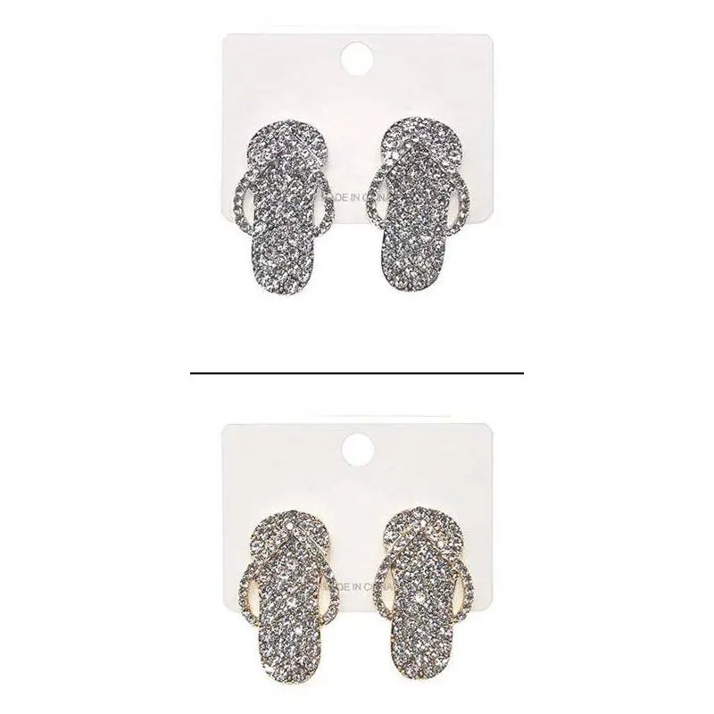 Rhinestone Flip Flop Stud Earrings