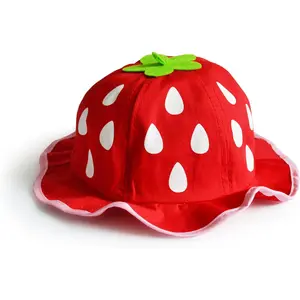 BHC66 Bucket Hat, Fashion Baby Boys Girls Strawberry Cap Toddler Spring Bucket Hat Sun Cap