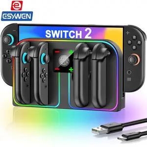 ESYWEN for Switch 2 Controller Charger, Charging Dock for Nintendo Switch 2 - Joycon 2 with LED Indicator, Fast Magnetic Charger - NS 2 Charge Dock