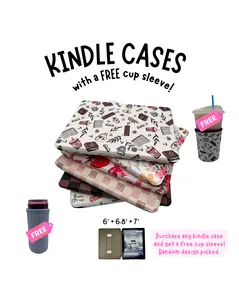 Kindle Cases for Readers 6”, 6.8” & 7"- Protective Covers with Hand Strap. Clear back + Double Design Back Checkered Floral Western Book Coffee Strawberry Bows Designs Stylish for Kindle 11th 12th gen & Paperwhite 11th & 12 gen Tablet