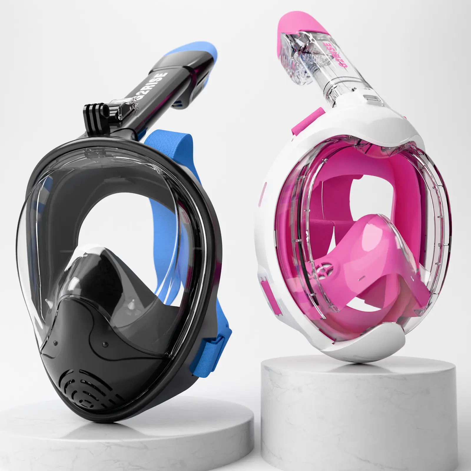 G2RISE Full Face Snorkel Mask Adults Snorkeling Set Gear for Kids with Detachable Camera Mount, Safe Breathing, Anti Fog Anti Leak