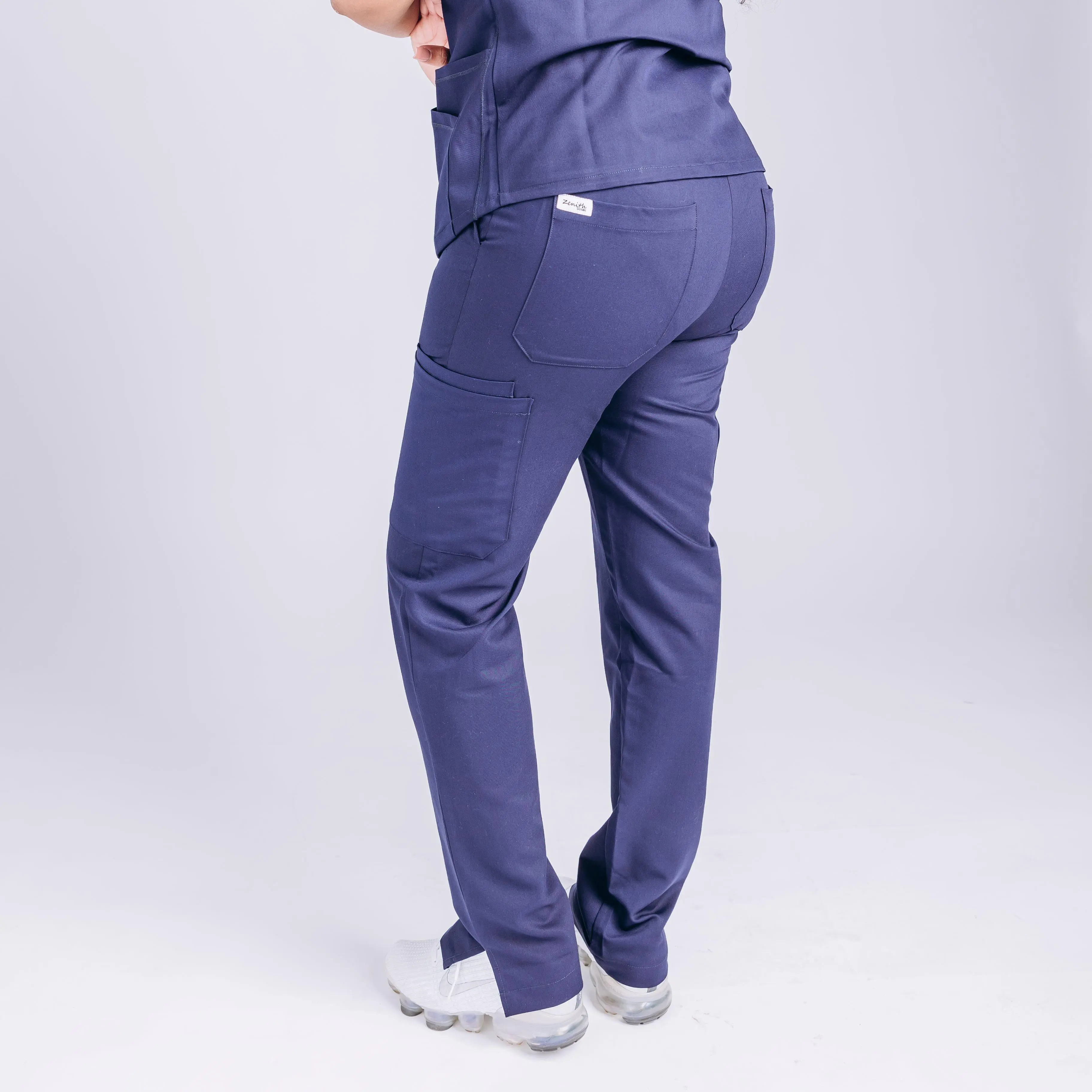 Zenith Scrubs 8-Pocket High-Waisted Straight Scrub Pants Comfortable Soft Stretchy Fabric with Adjustable Drawcord & 4-Way Stretch Elegant Clothes