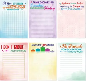 Funny Notepads with Sayings Novelty Memo Pads Christmas Gag for Office Work Coworker Staff 6 Pack