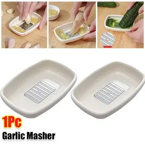 Garlic Crusher, Ginger Grater Masher, Manual Garlic Press Tool for Kitchen, Cooking, Sauce & Meal Prep