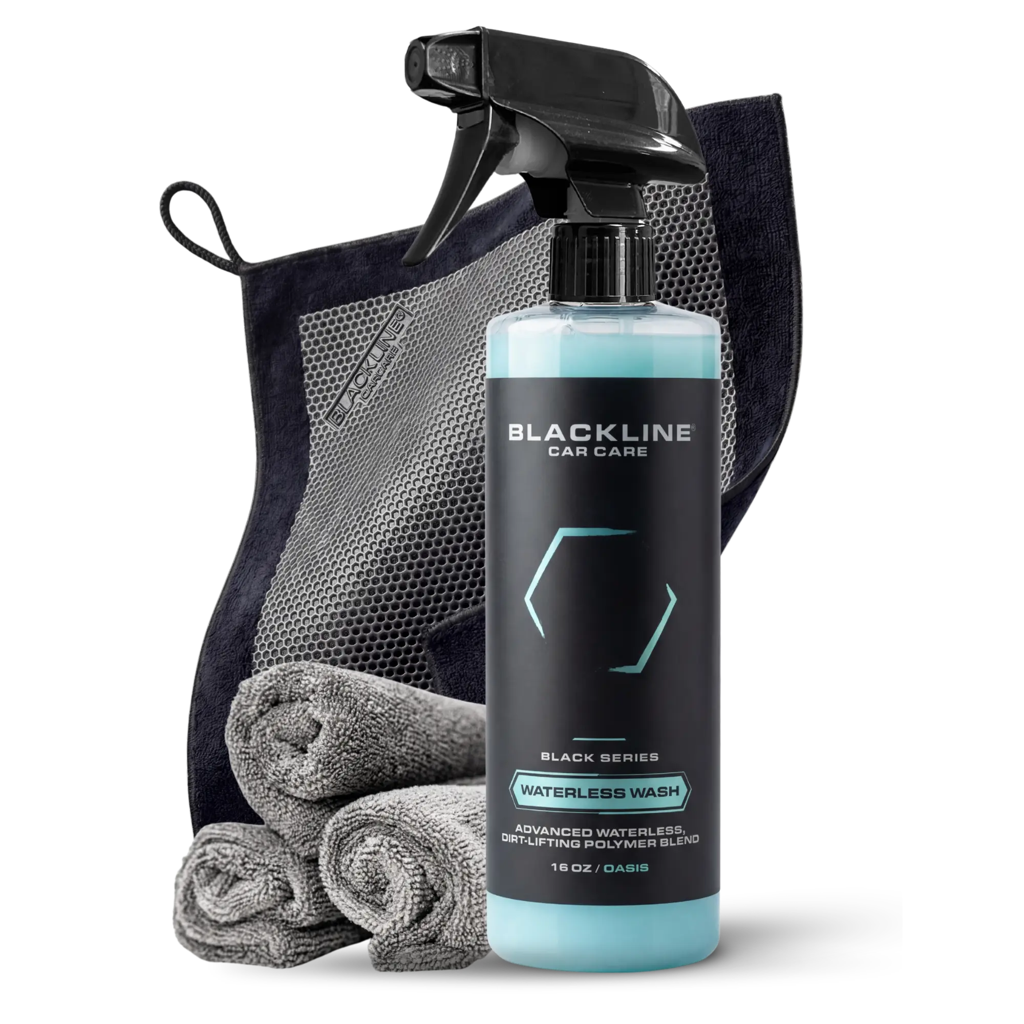 BLACKLINE Polymer Rubber Clay Towel Bundle - Reusable Clay Bar Alternative Car Care Decontamination Kit, Complete System for Car Enthusiasts, Removes Embedded Contaminants for Glass-Smooth Paint, Delivers Full Experience