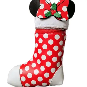 loungefly minnie mouse stocking crossbody purse Polka Dot