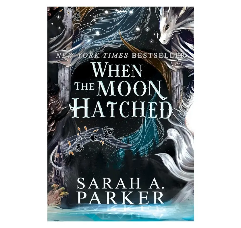 When the Moon Hatched Books by Sarah A. Parker, Moonfall Series Book 1, Romantic Fantasy Novel, Fae Magic, Dragons & Epic Romance