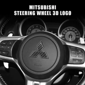 Car Steering Wheel Center Sticker for Mitsubishi Lancer Outlander Asx, Soft Vinyl Logo Decal, Interior Accessories, Easy Installation
