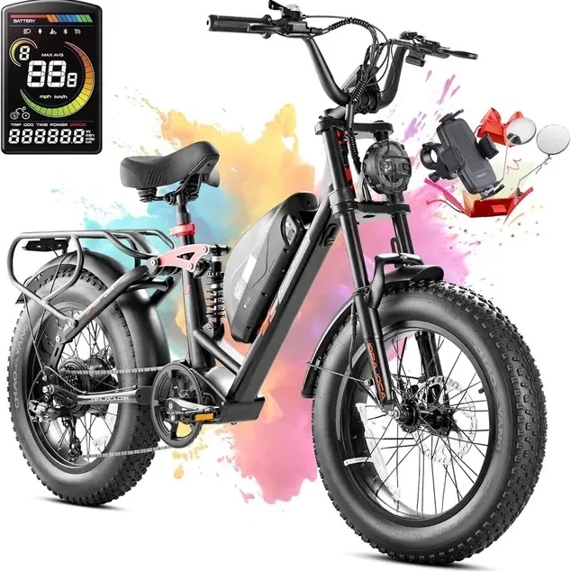eAhora Luna Ebike for Adults，1500W 48V 20Ah 7-Speed 33MPH Fat Tire Long Range
