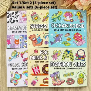 3/6 Adorable and Fun Adult Coloring Book: 52 Pages High-quality thick paper, cute designs + diverse themes. Relax and enjoy creative fun.