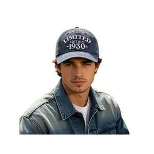 American Vintage Limited Edition Baseball Cap, Washed & Distressed, 1930/1940 Embroidery, Versatile Face-Flattering Dad Hat
