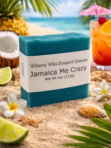 Jamaica Me Crazy Soap Bar Net Wt. 4oz 113g with Tropical Fragrance Refreshing Blue Color & Traditional Methods