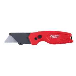 Milwaukee FASTBACK Compact Folding Utility Knife with General Purpose Blade Durable Steel Emergency Tool