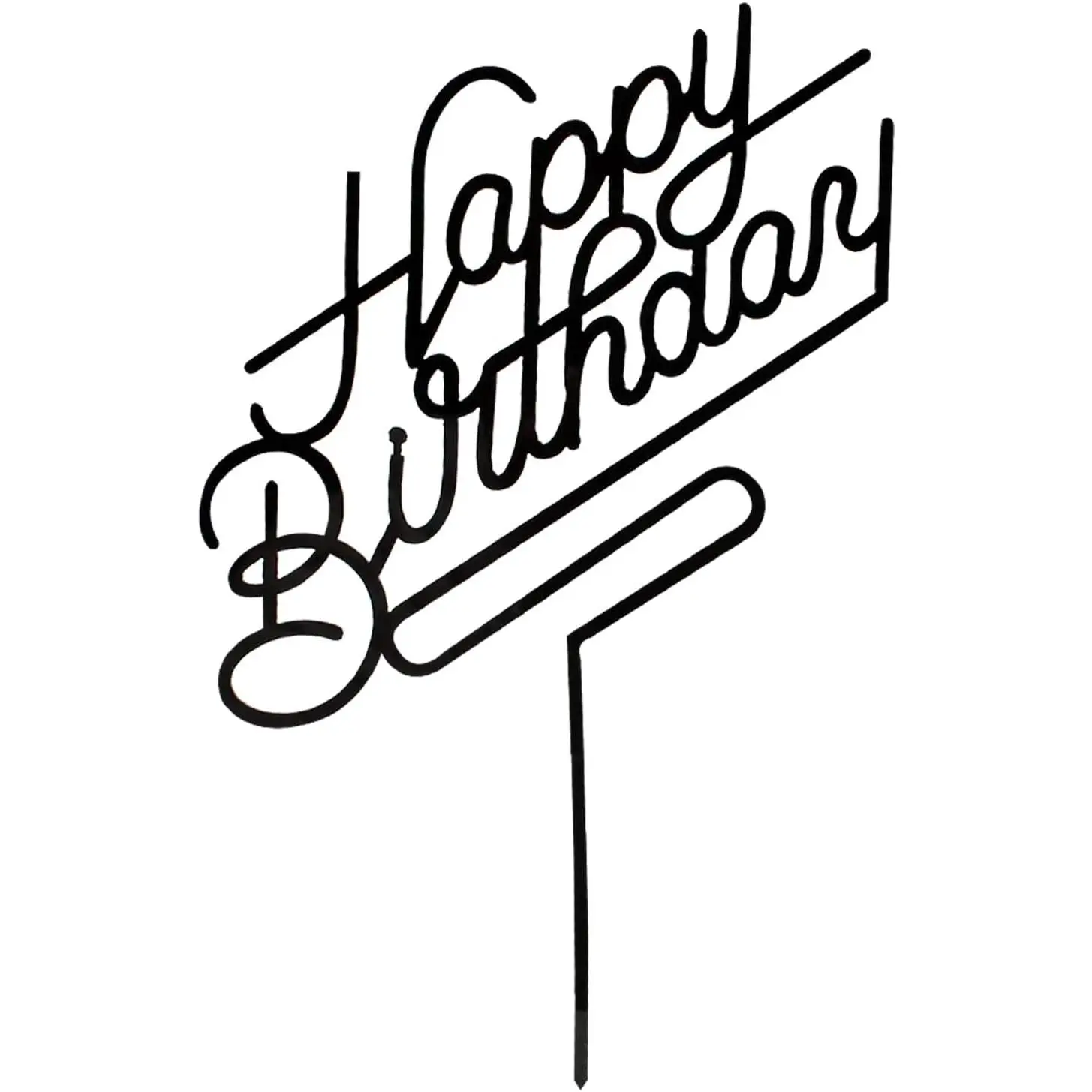 XY-SO40 Happy Birthday Cake Topper,Acrylic cake Toppers,Birthday Party Decoration Supplie (Black) Cupcake Baking