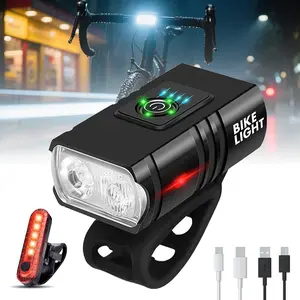 XTAUTO Bike Light Set ,USB - rechargeable Lights,Easy to install, Lights with Multiple Lighting Modes, rechargeable bicycle light  IPX5 Waterproof ,6 Light Modes,  Super Bright Bike Lights bicycle  light lumen super bright bikelights mtb  gear