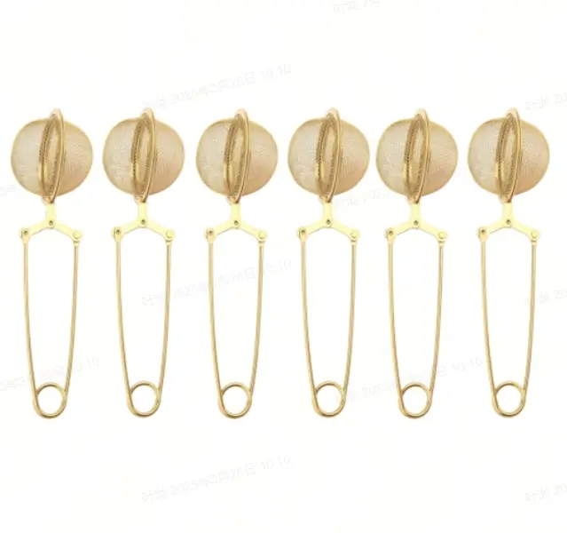 Pack of 6 Snap Tea Ball Infuser with Handle, Premium Stainless Steel Fine Mesh Screen Tea Strainer Filters Colander Cullender Sieve Infusion Steeper Maker for Loose Leaf Tea Herbs